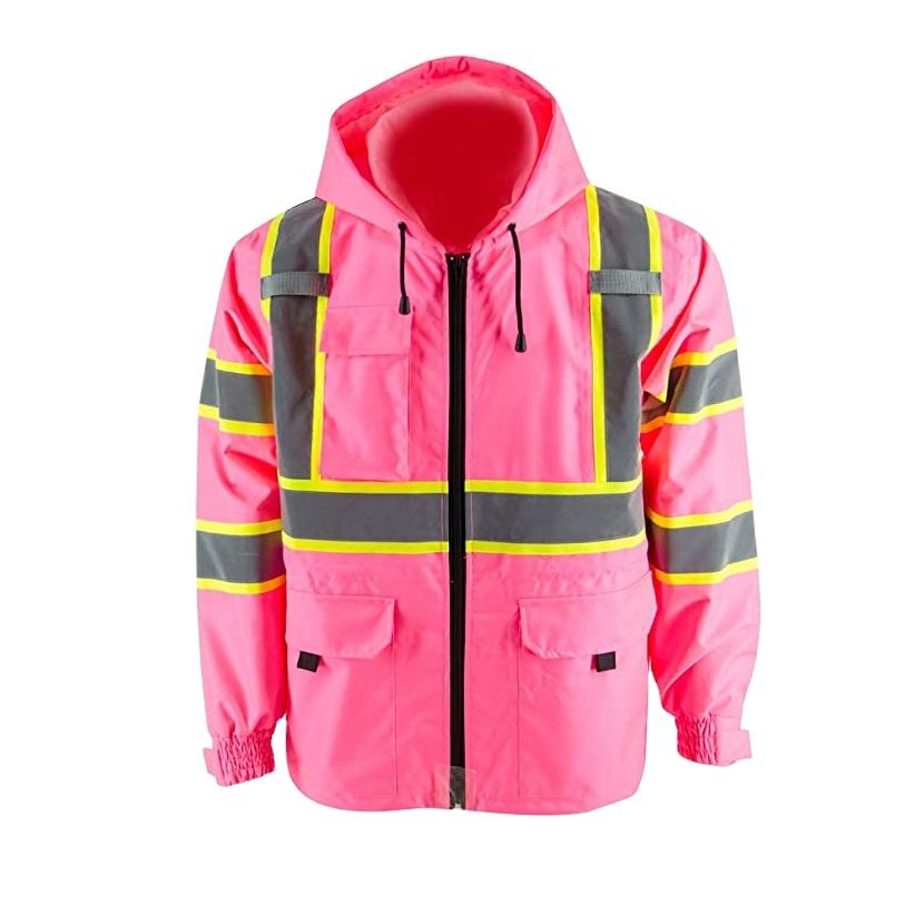 Hestic Sports Wear Construction Reflective Clothes Safety Reflective Jacket High Visibility Workwear Safety Workers Bomber Waterproof Jacket